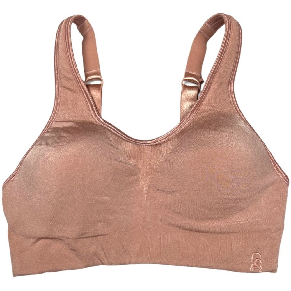 Good American Padded Sports Bra Blush Pink Stretch Active High Impact Womens 1 S